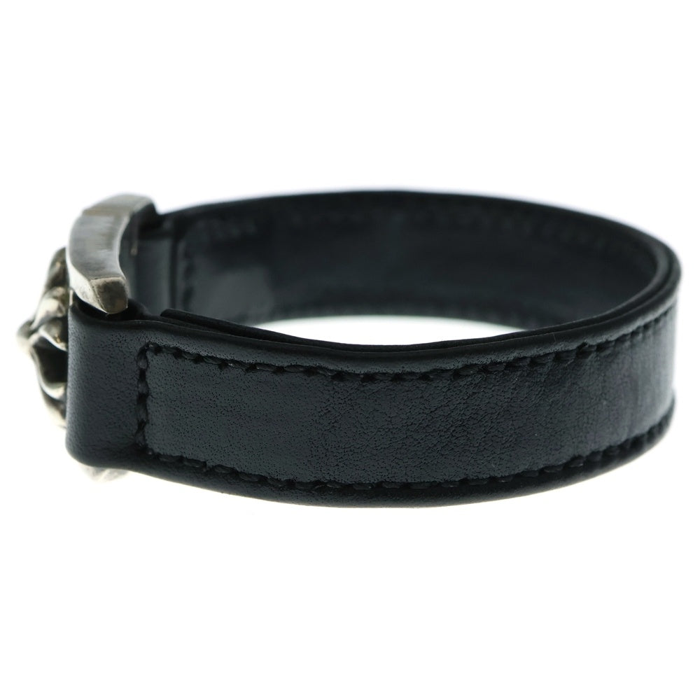 CHROME HEARTS(クロムハーツ) HARNESS CLASP ハーネスクラスプ レザーブレスレット ブラック/シルバー