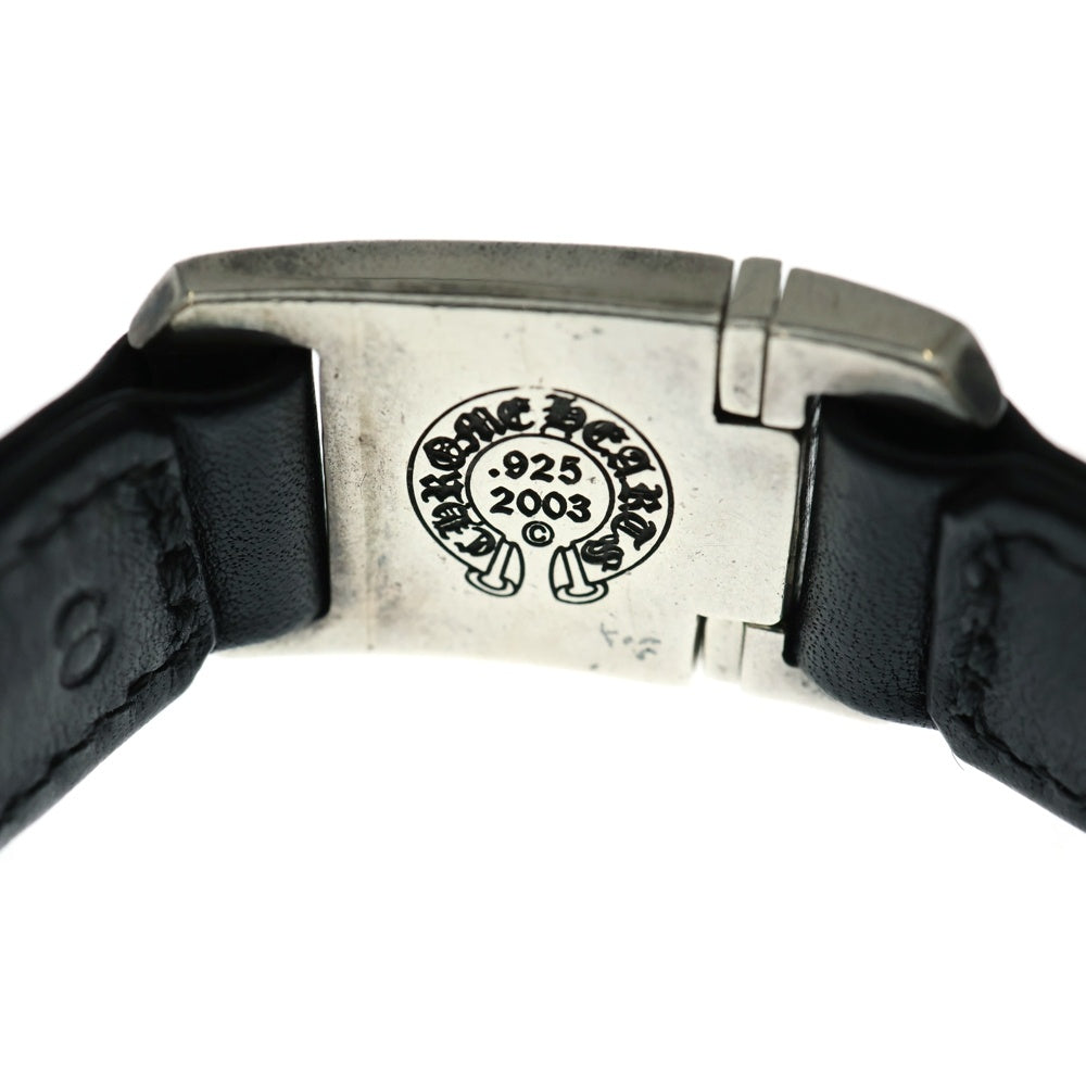 CHROME HEARTS(クロムハーツ) HARNESS CLASP ハーネスクラスプ レザーブレスレット ブラック/シルバー