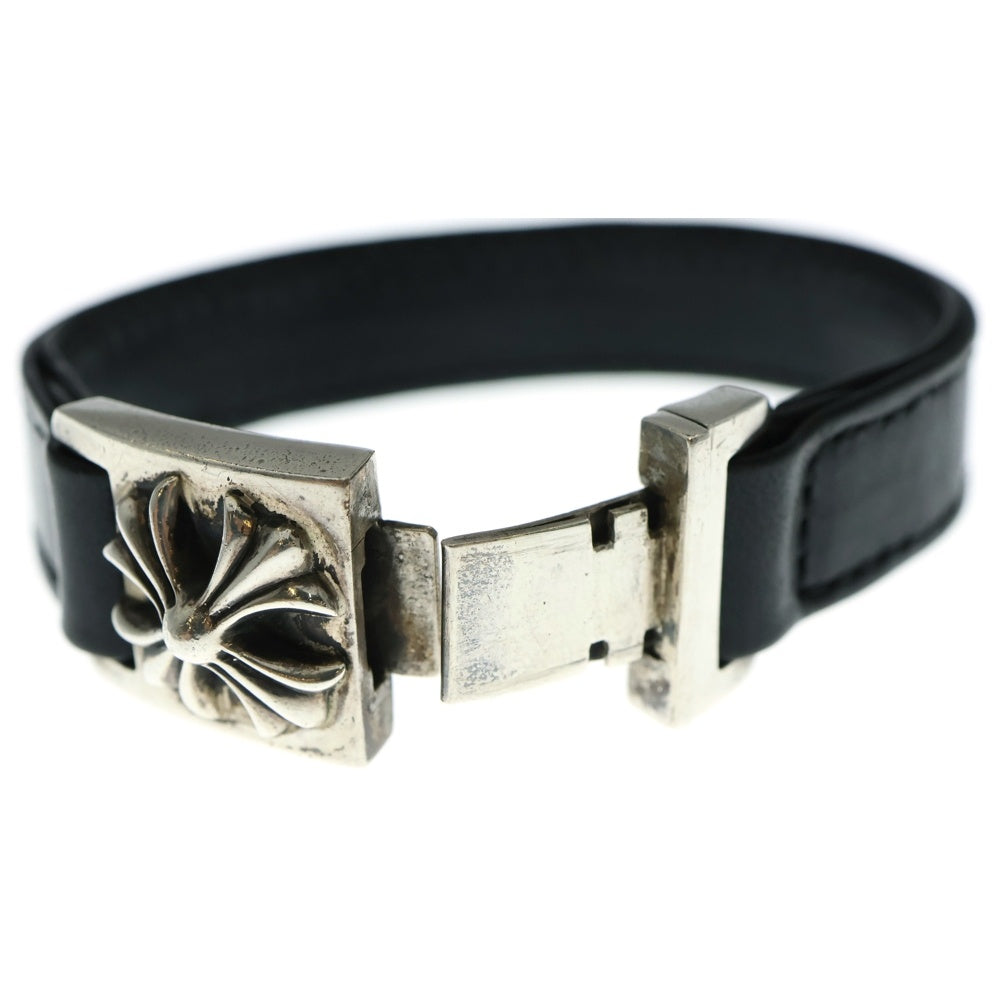 CHROME HEARTS(クロムハーツ) HARNESS CLASP ハーネスクラスプ レザーブレスレット ブラック/シルバー