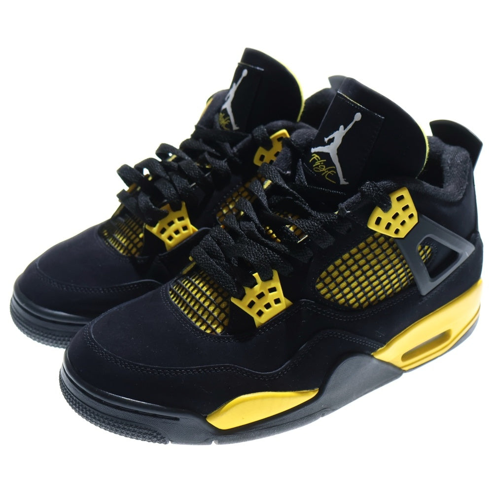 NIKE(ナイキ) Air Jordan 4 Retro Thunder 2023 エアジョーダン4 レトロ サンダー ハイカットスニーカー ブラック/イエロー US9/27cm DH6927-017