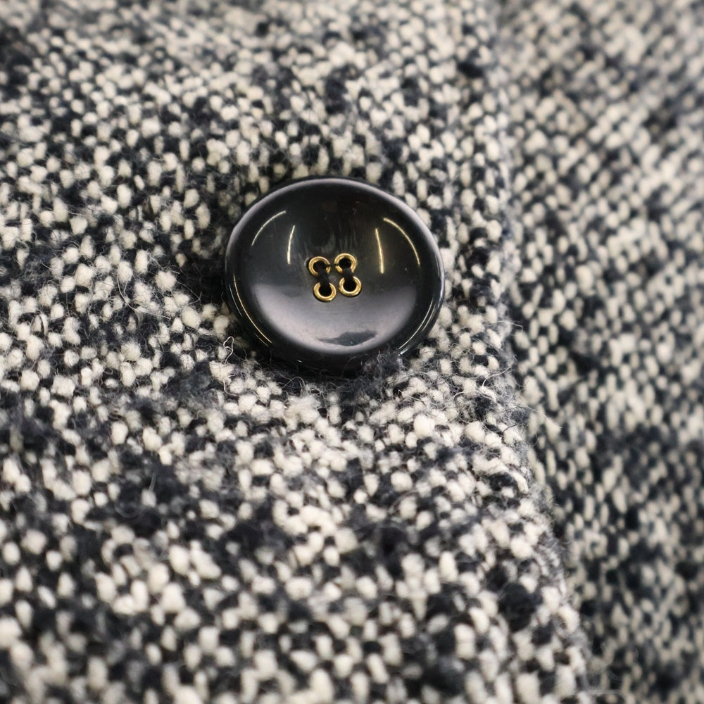 BARNEYS NEWYORK(バーニーズ ニューヨーク) ダブルボタン ツイードウールコート ブラック/ホワイト レディース t702033bb