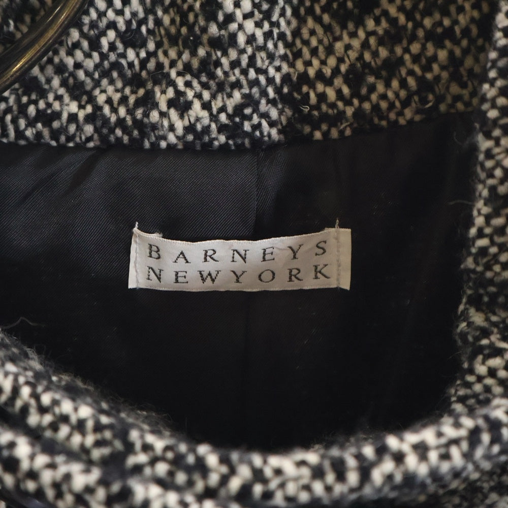 BARNEYS NEWYORK(バーニーズ ニューヨーク) ダブルボタン ツイードウールコート ブラック/ホワイト レディース t702033bb
