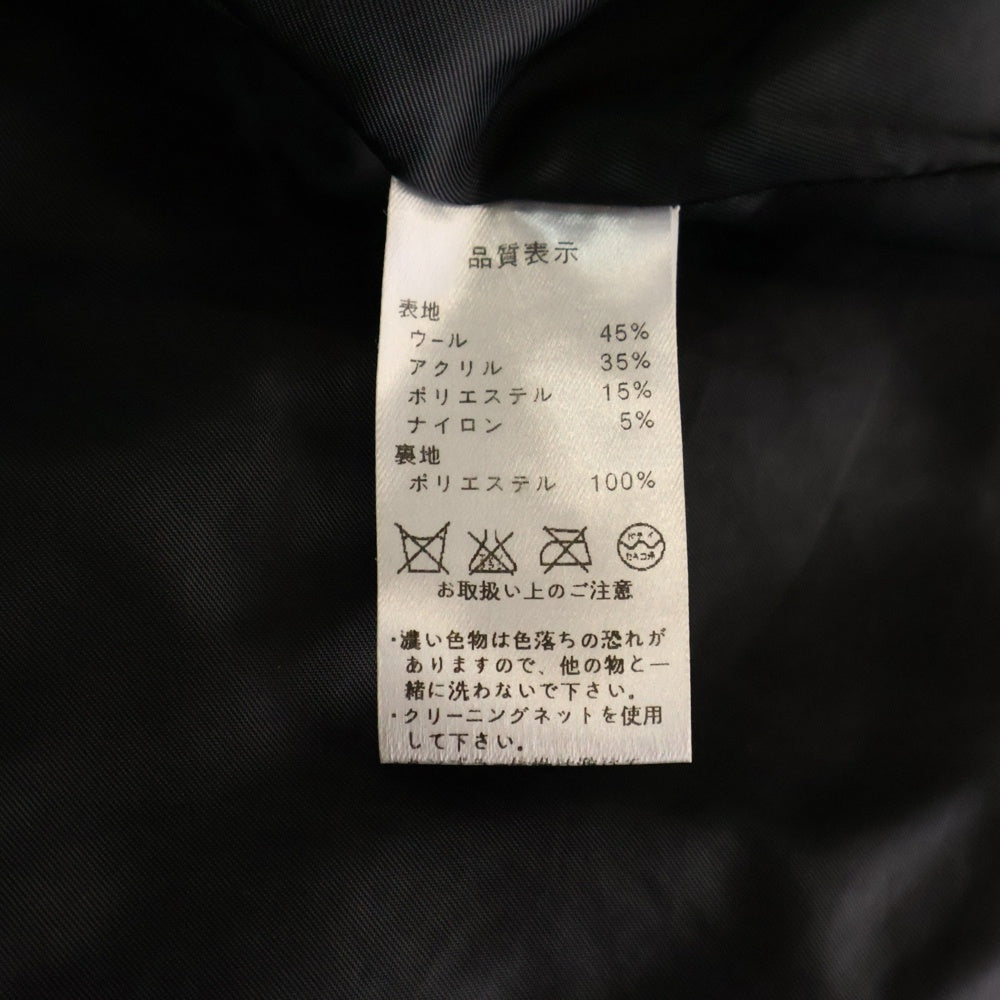 BARNEYS NEWYORK(バーニーズ ニューヨーク) ダブルボタン ツイードウールコート ブラック/ホワイト レディース t702033bb