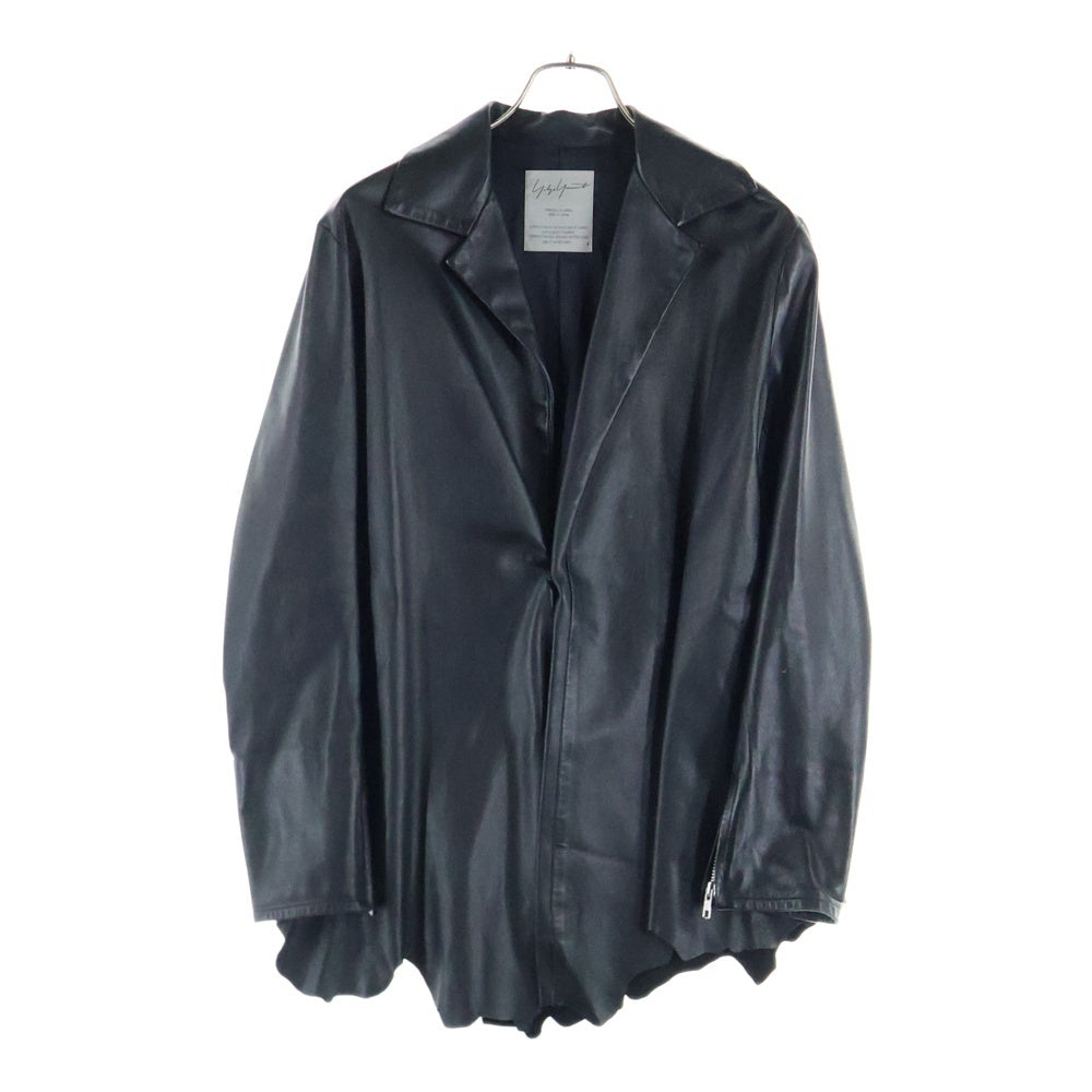 Yohji Yamamoto(ヨウジヤマモト) カットオフデザイン ラムレザージャケット ブラック レディース FU-J04-704