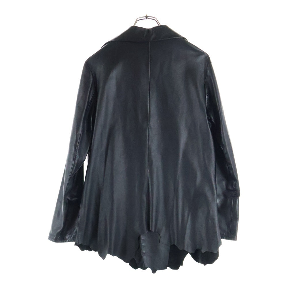 Yohji Yamamoto(ヨウジヤマモト) カットオフデザイン ラムレザージャケット ブラック レディース FU-J04-704