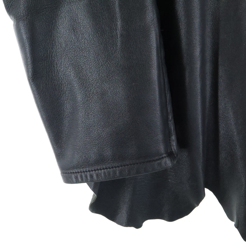Yohji Yamamoto(ヨウジヤマモト) カットオフデザイン ラムレザージャケット ブラック レディース FU-J04-704