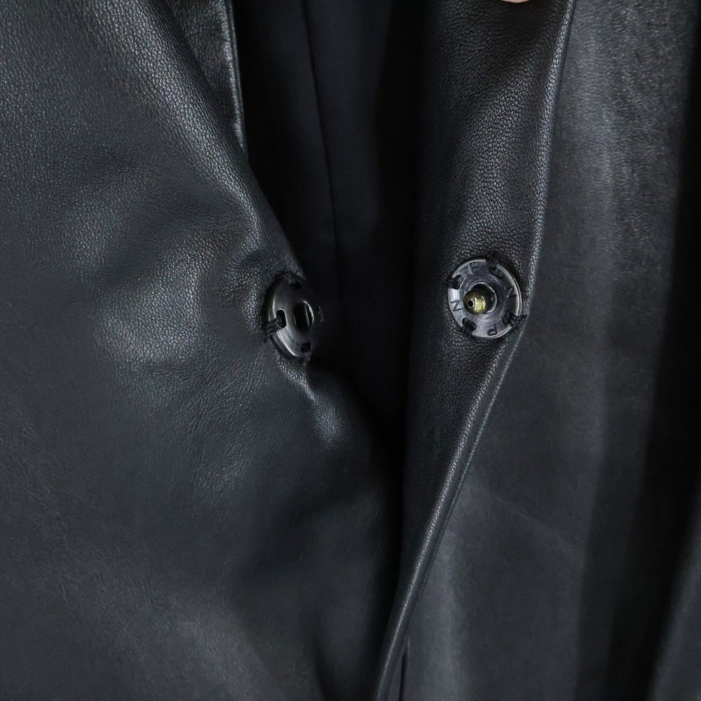 Yohji Yamamoto(ヨウジヤマモト) カットオフデザイン ラムレザージャケット ブラック レディース FU-J04-704