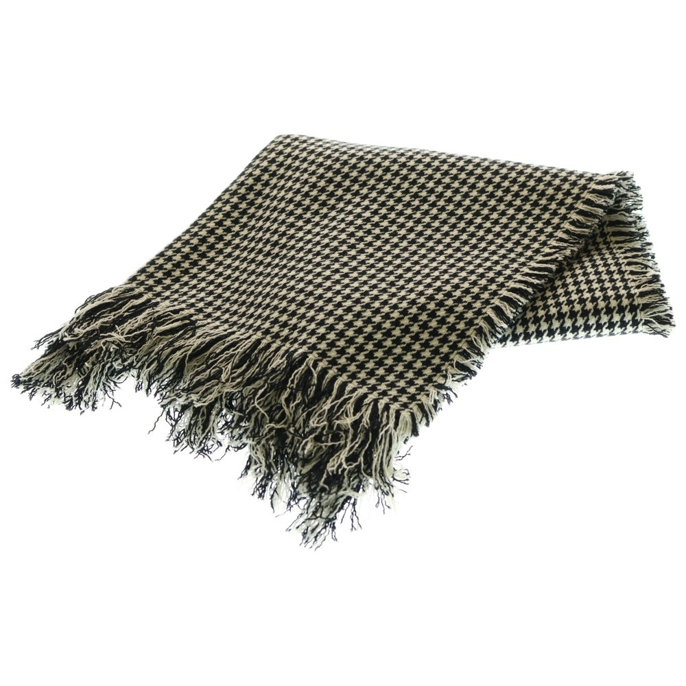 Yohji Yamamoto(ヨウジヤマモト) 千鳥格子 総柄マフラー ブラック/ホワイト FU-L27-142