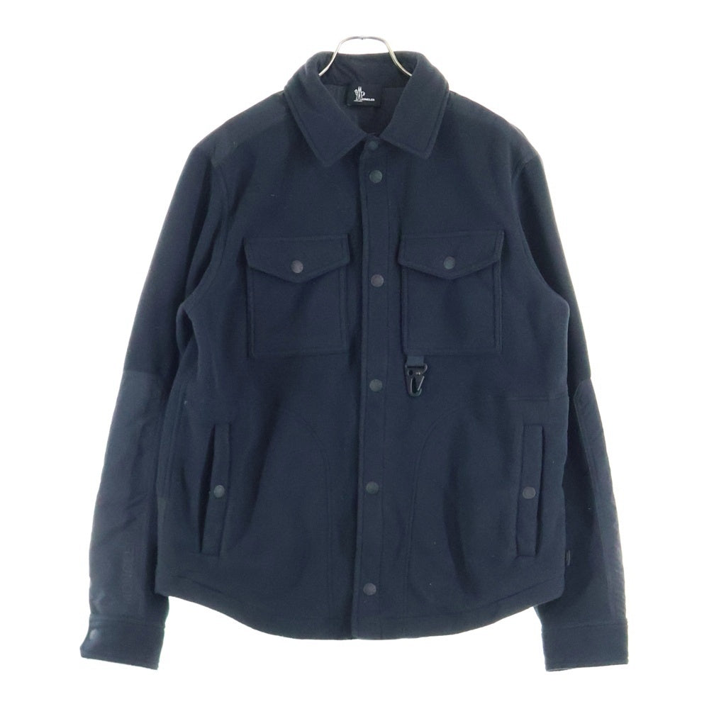 MONCLER GRENOBLE(モンクレールグルノーブル) CAMICIA TOP チェストポケット フリースシャツジャケット ネイビー J20978P00001