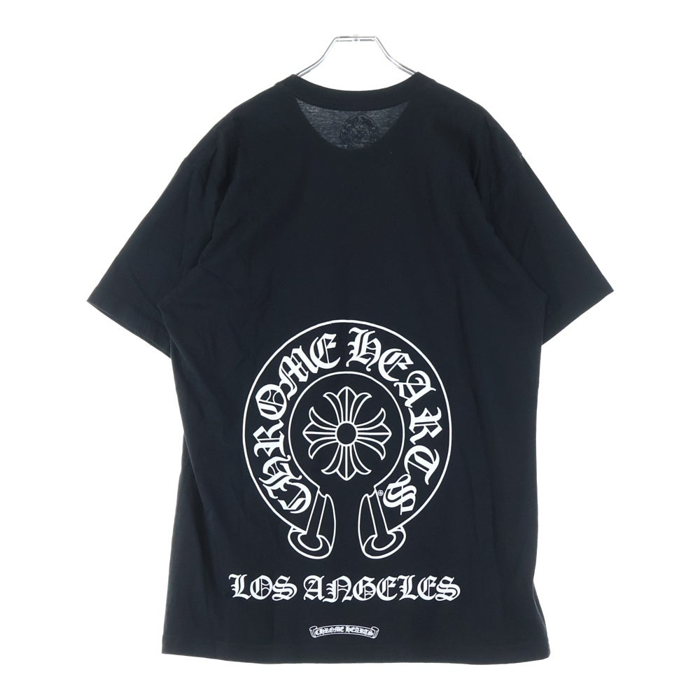 CHROME HEARTS(クロムハーツ) Horseshoe Los Angeles バックホースシュー ロサンゼルス クルーネック半袖Tシャツカットソー ブラック