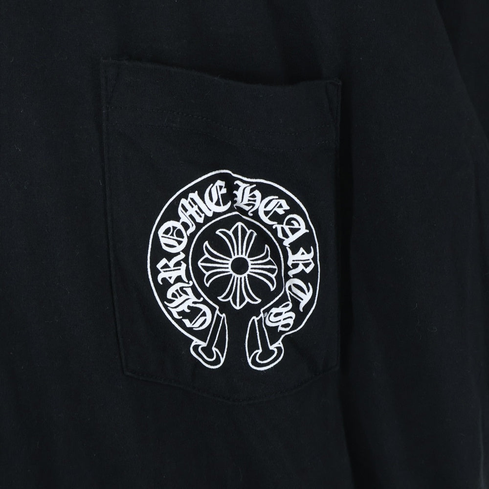 CHROME HEARTS(クロムハーツ) Horseshoe Los Angeles バックホースシュー ロサンゼルス クルーネック半袖Tシャツカットソー ブラック