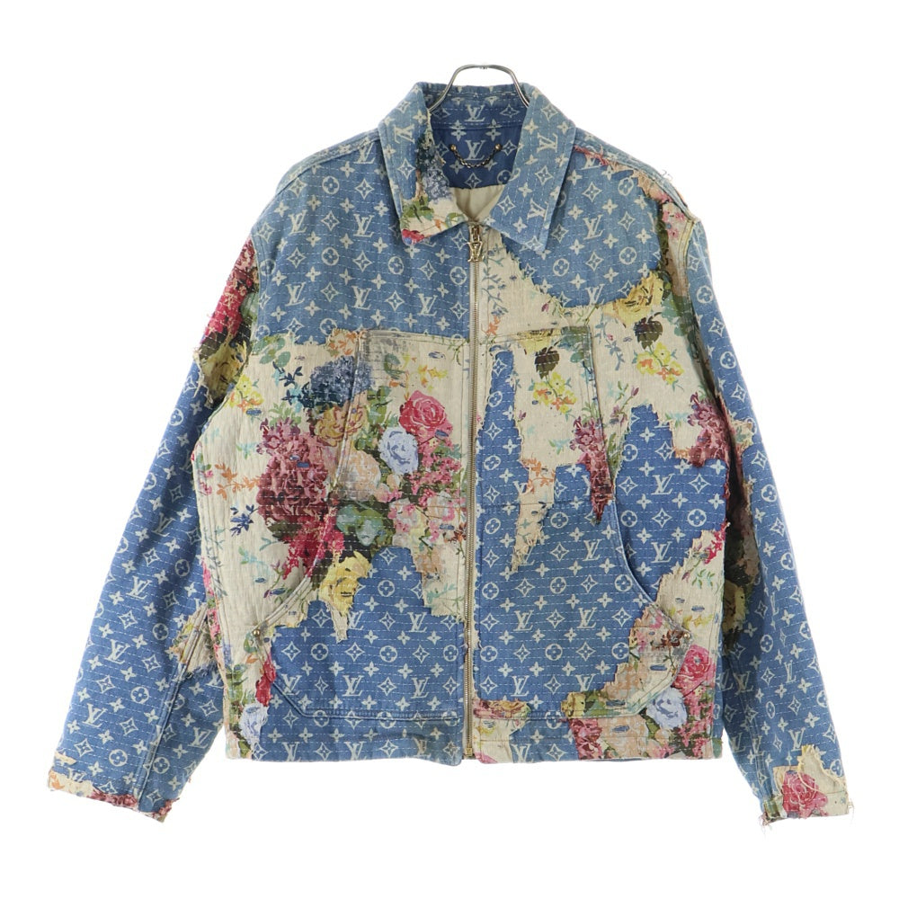 LOUIS VUITTON(ルイヴィトン) 22AW モノグラム フラワーデザイン デストロイ ワークウェア デニムジャケット インディゴ RM222 JF0 HNA90W