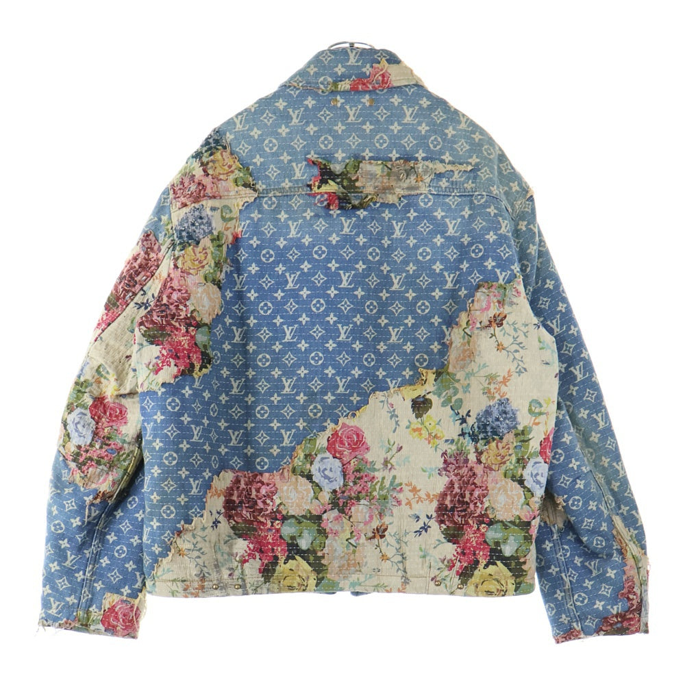 LOUIS VUITTON(ルイヴィトン) 22AW モノグラム フラワーデザイン デストロイ ワークウェア デニムジャケット インディゴ RM222 JF0 HNA90W