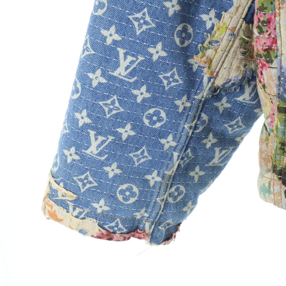 LOUIS VUITTON(ルイヴィトン) 22AW モノグラム フラワーデザイン デストロイ ワークウェア デニムジャケット インディゴ RM222 JF0 HNA90W