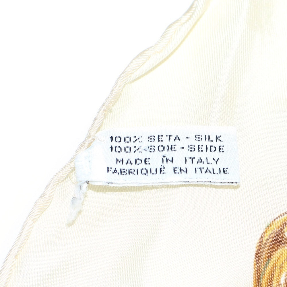 CHANEL(シャネル) ココマーク チェーンデザイン 大判シルクスカーフ ベージュ