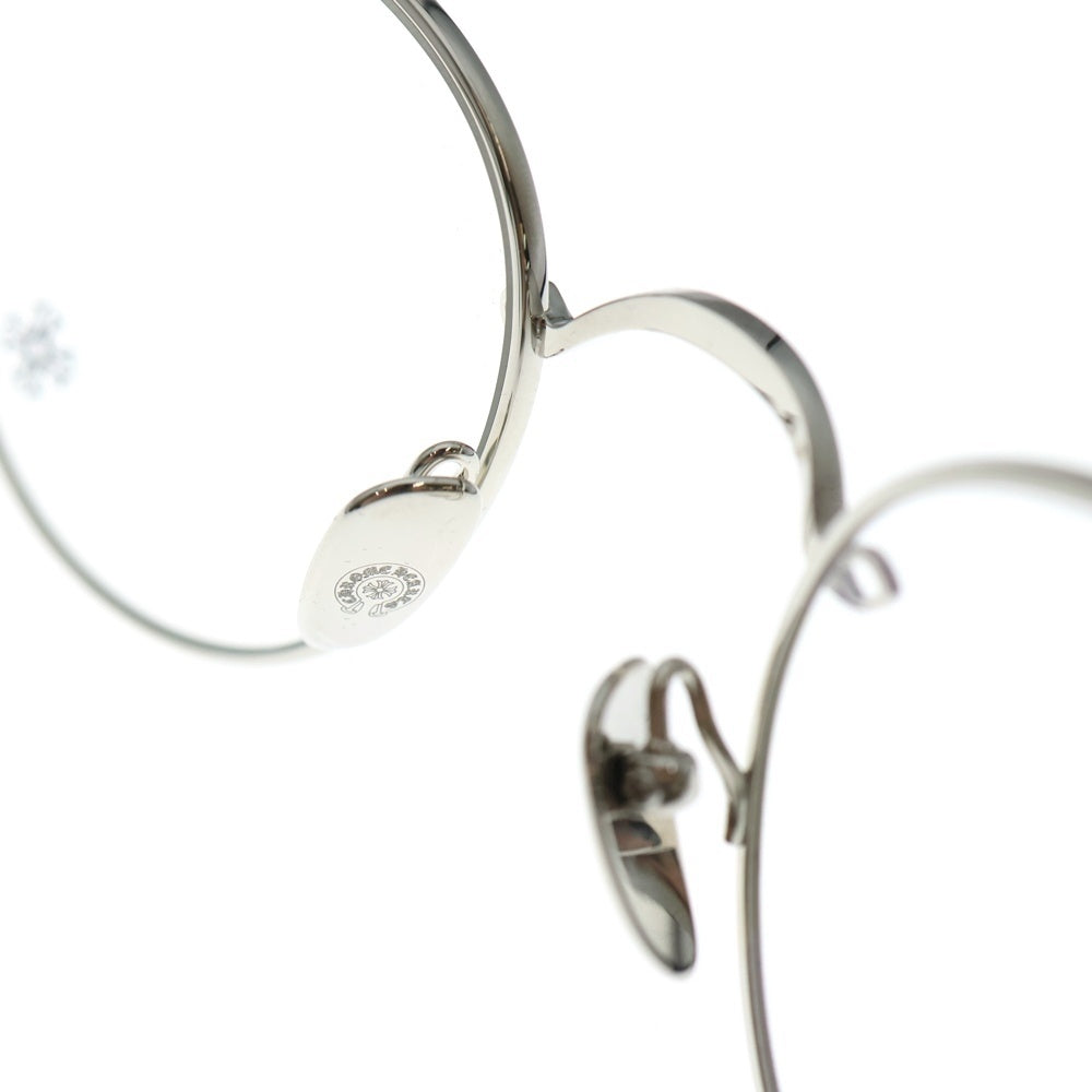 CHROME HEARTS(クロムハーツ) BUBBA-A クロステンプル メタルフレームラウンドサングラス アイウェア 眼鏡 シルバー/ブラック