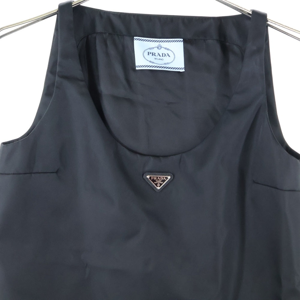 PRADA(プラダ) 24AW RE-NYLON 三角プレートリナイロンノースリーブワンピース レディース ブラック 230715 S000 1WQ8