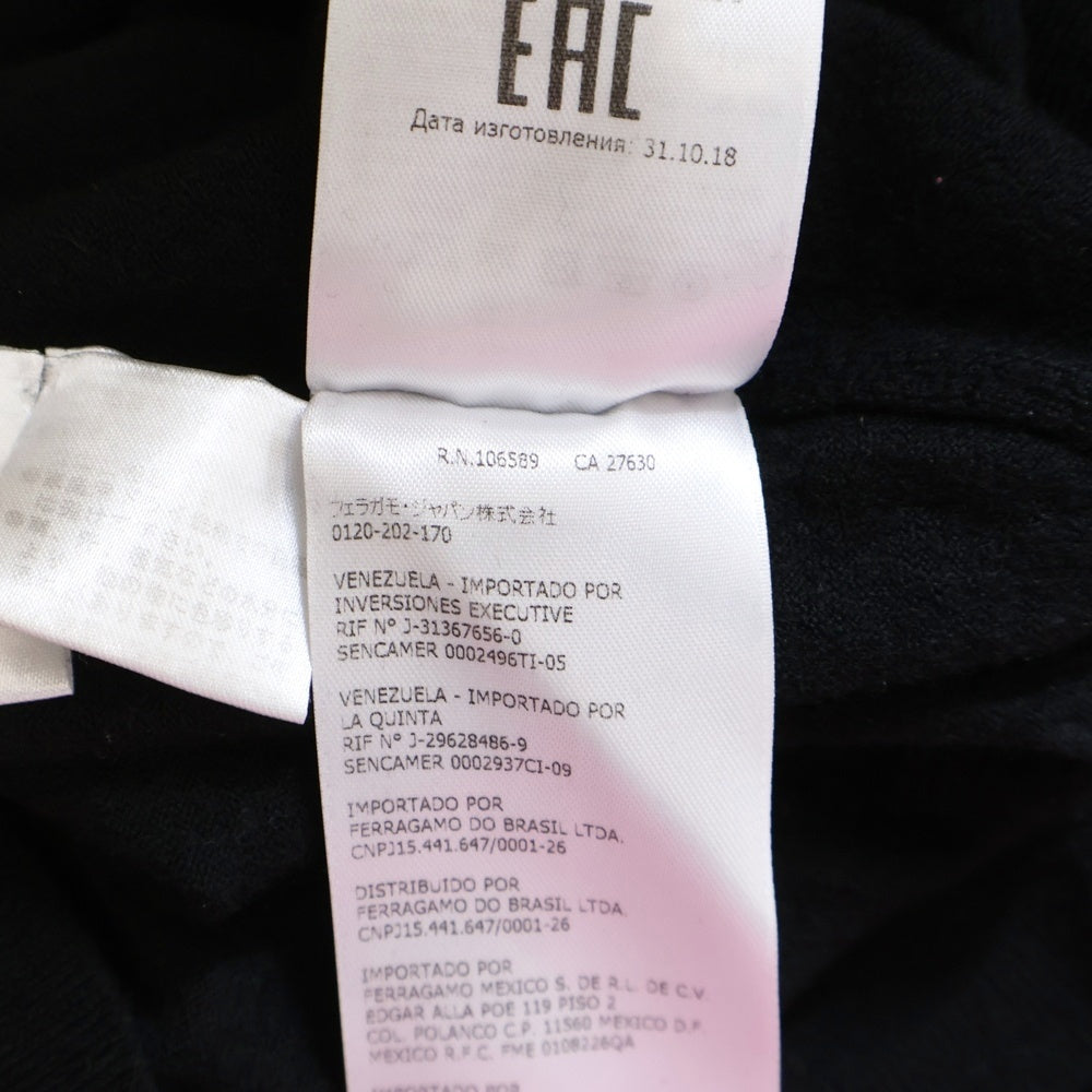 Salvatore Ferragamo(サルヴァトーレ フェラガモ) ショルダーボタンデザイン ノースリーブニットシャツ レディース ブラック