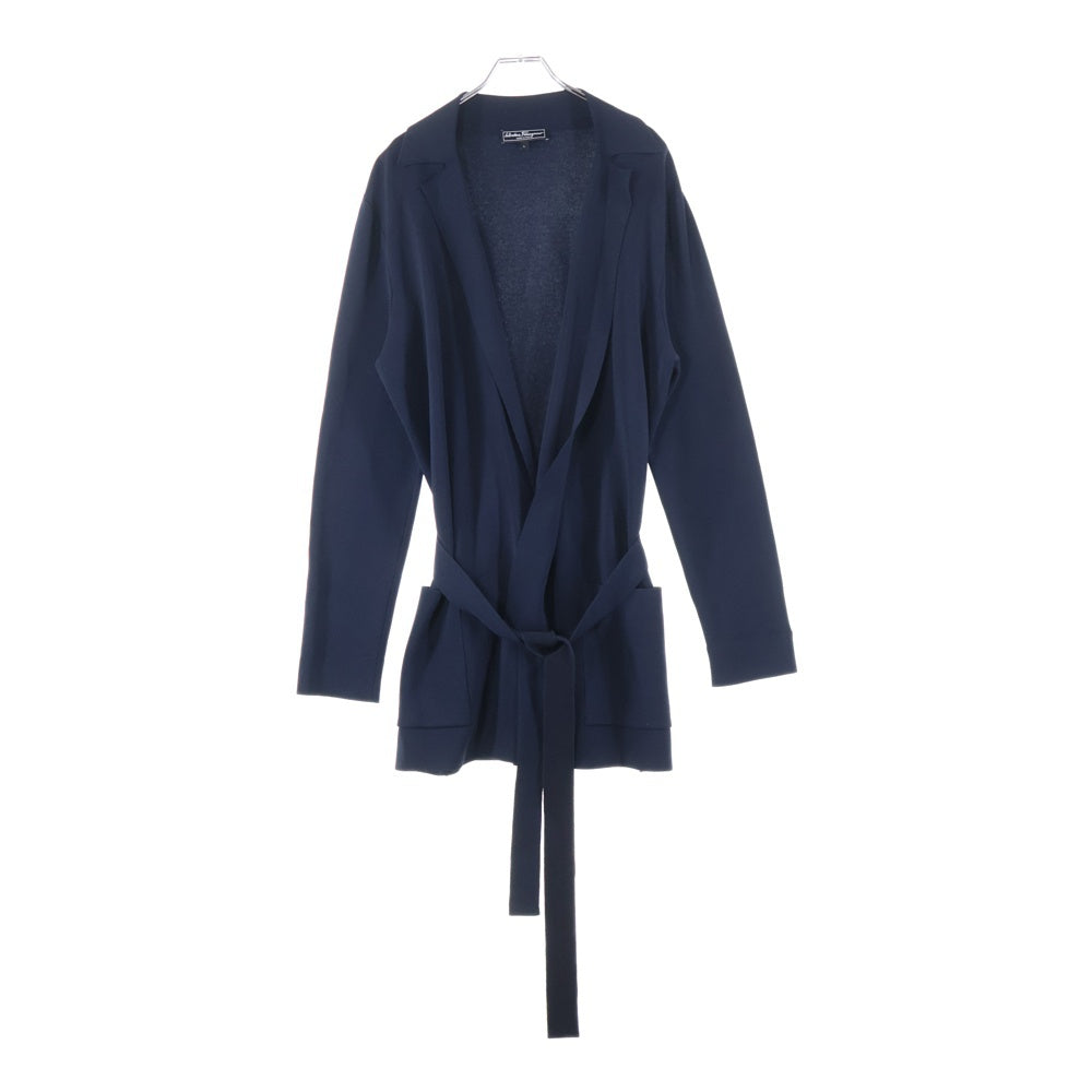 Salvatore Ferragamo(サルヴァトーレ フェラガモ) レーヨン ロングカーディガン ネイビー