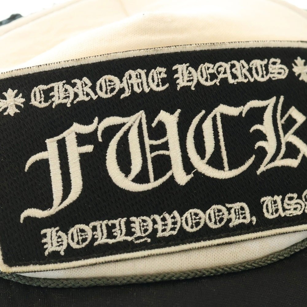 CHROME HEARTS(クロムハーツ) TRUCKER CAP オールド FUCKパッチ メッシュトラッカーキャップ ブラック/ホワイト
