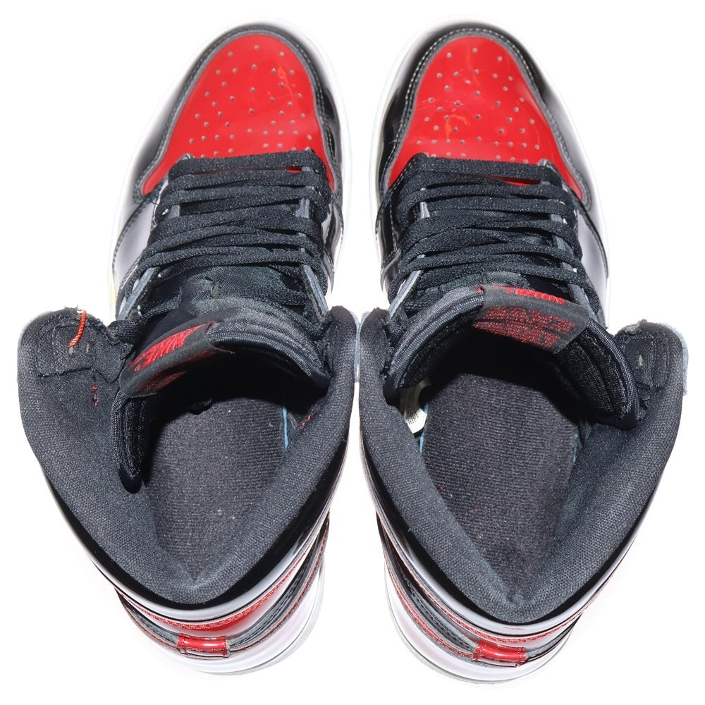 NIKE(ナイキ) Air Jordan 1 High OG Patent Bred エアジョーダン1 OG パテント ブレッド ハイカットスニーカー レッド US12/30cm 555088-063