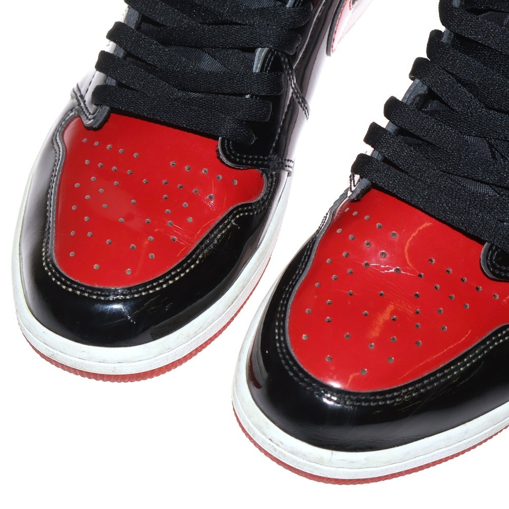 NIKE(ナイキ) Air Jordan 1 High OG Patent Bred エアジョーダン1 OG パテント ブレッド ハイカットスニーカー レッド US12/30cm 555088-063