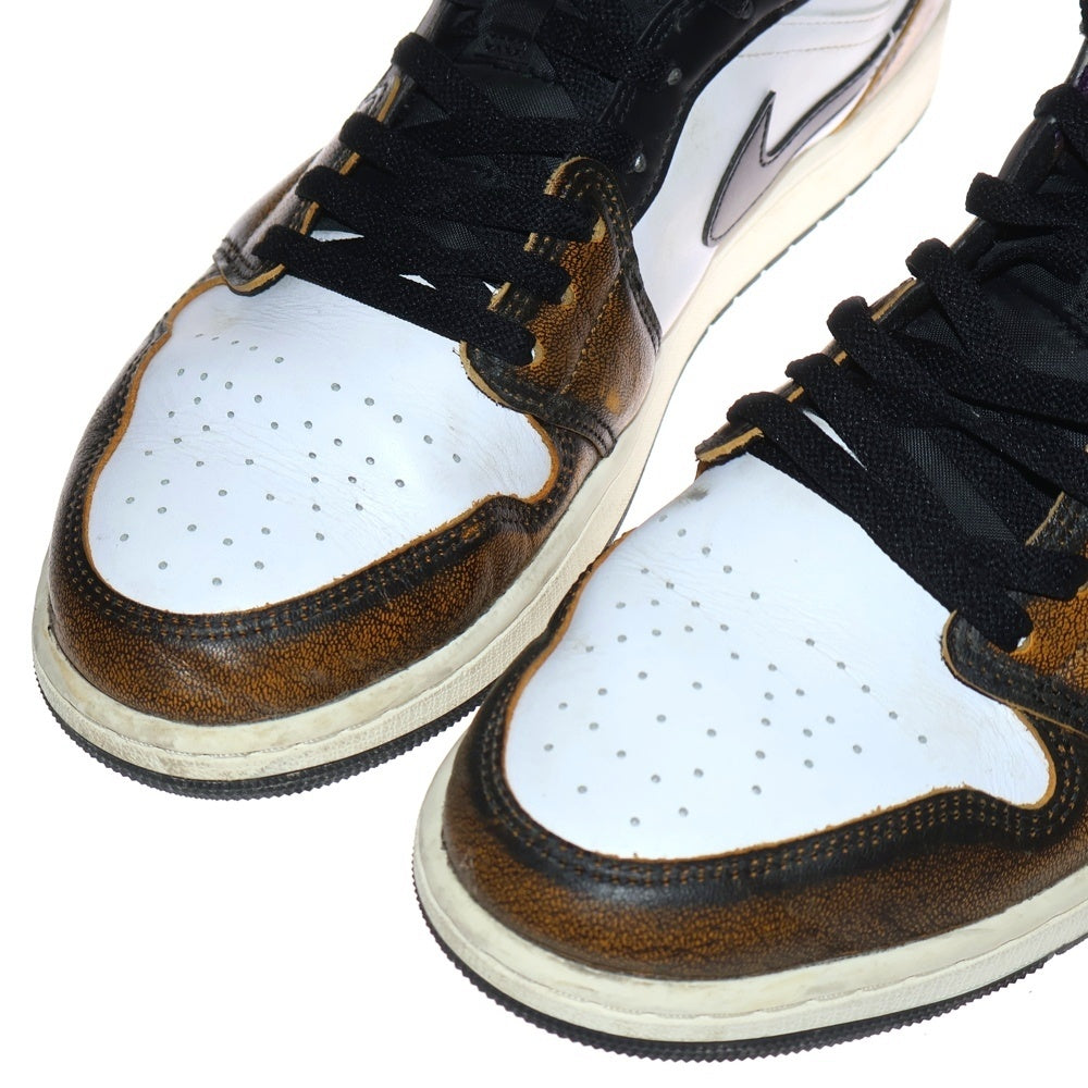 NIKE(ナイキ) Air Jordan 1 Mid Wear Away エアジョーダン1 ウェア アウェイ ミッドカットスニーカー ブラウン US12/30cm DQ8417-071