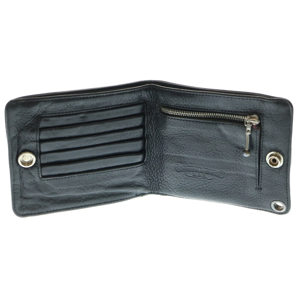 CHROME HEARTS(クロムハーツ) 1SNAP 1スナップ クロス ボールボタン レザーウォレット 財布 ブラック BCA361