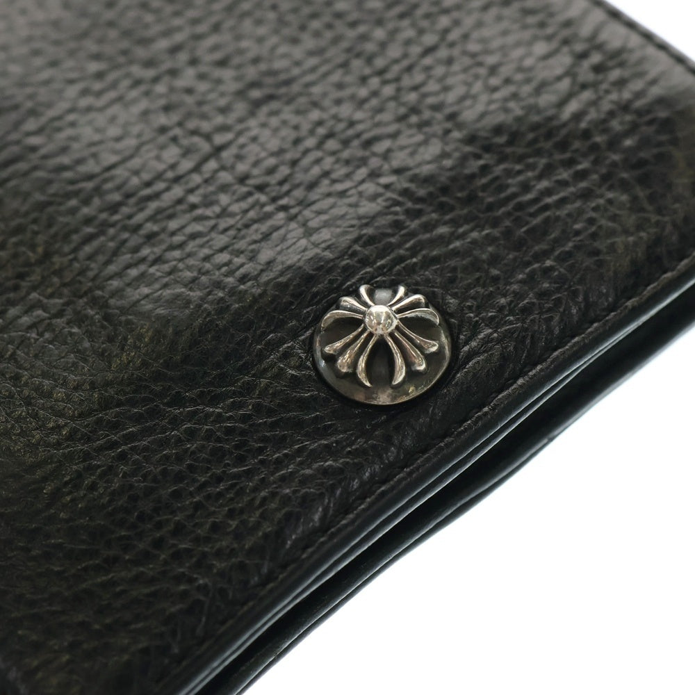 CHROME HEARTS(クロムハーツ) 1SNAP 1スナップ クロス ボールボタン レザーウォレット 財布 ブラック BCA361