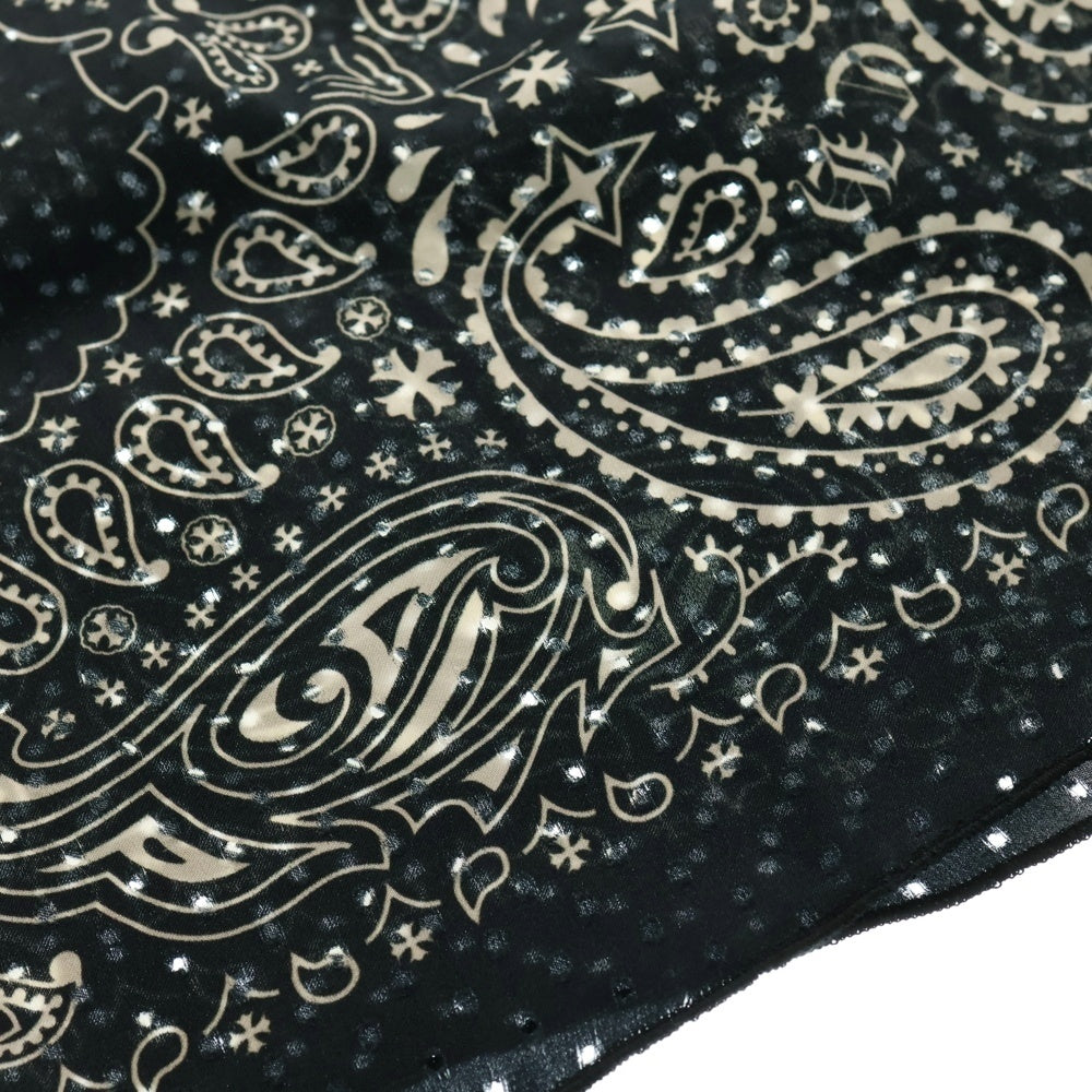 CHROME HEARTS(クロムハーツ) CHプラス ペイズリー柄 バンダナ スカーフ ブラック