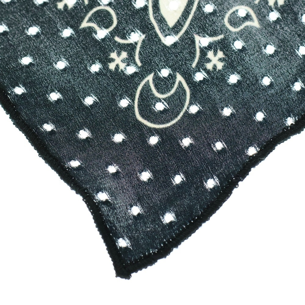 CHROME HEARTS(クロムハーツ) CHプラス ペイズリー柄 バンダナ スカーフ ブラック