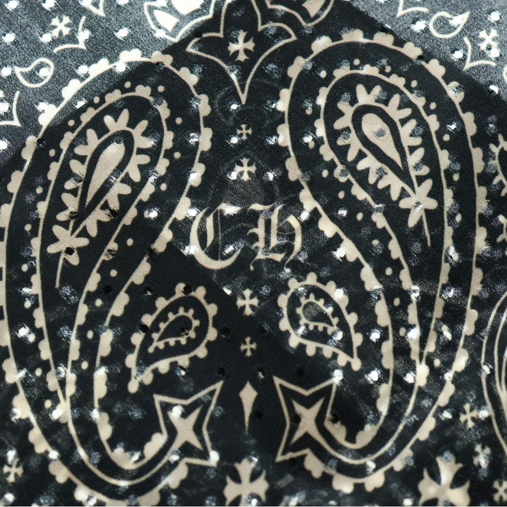 CHROME HEARTS(クロムハーツ) CHプラス ペイズリー柄 バンダナ スカーフ ブラック