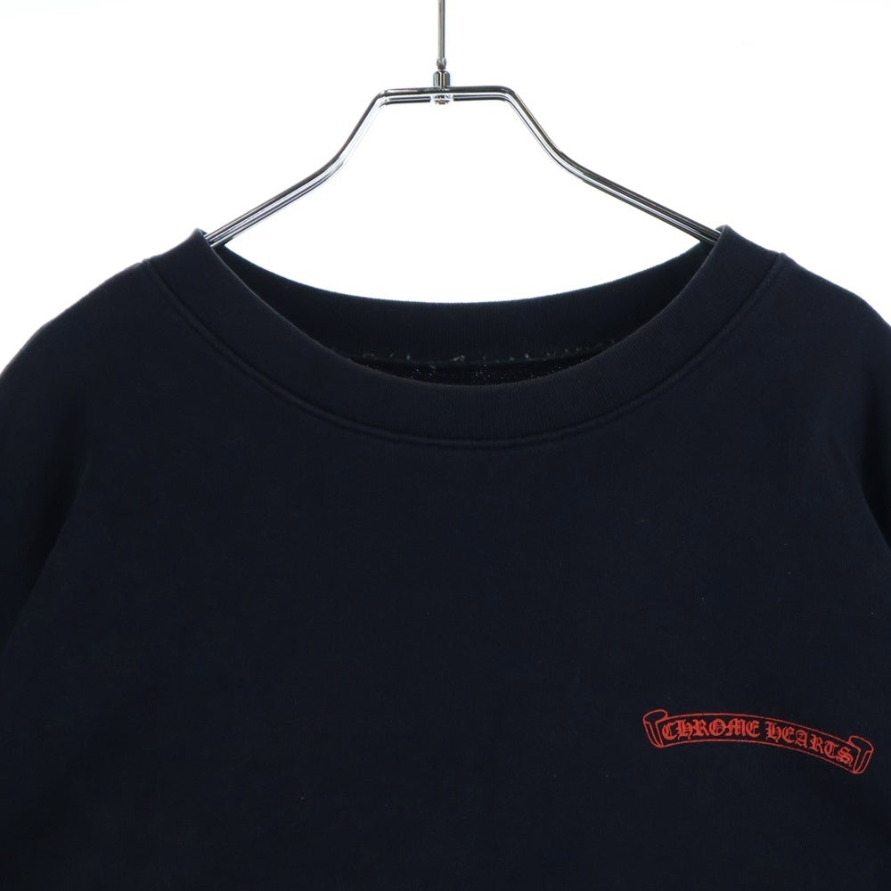 CHROME HEARTS(クロムハーツ) ×MATTYBOY 99Eyes Chomper SWTSHRT PLVR ×マッティボーイ 袖フローラルプリント クルーネックスウェットトレーナー ブラック