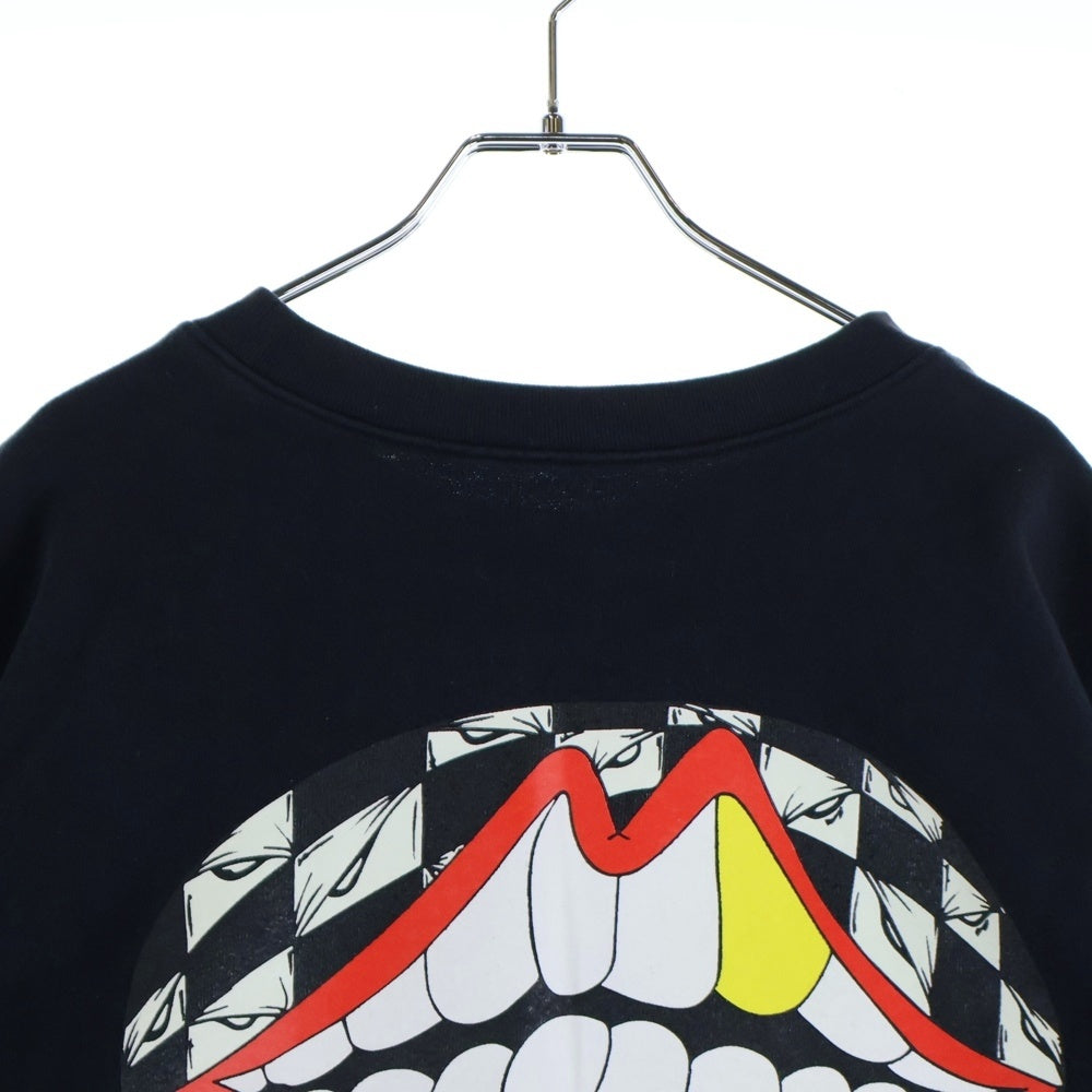 CHROME HEARTS(クロムハーツ) ×MATTYBOY 99Eyes Chomper SWTSHRT PLVR ×マッティボーイ 袖フローラルプリント クルーネックスウェットトレーナー ブラック