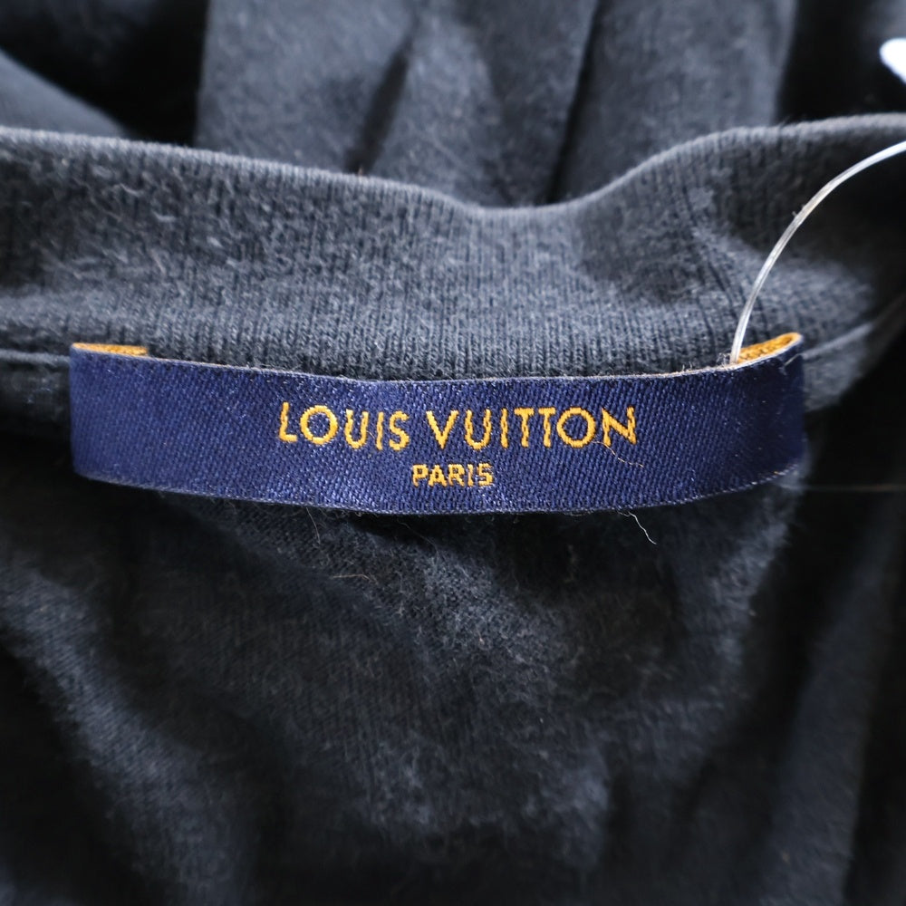 LOUIS VUITTON(ルイヴィトン) LVロゴ ブリックプリント クルーネック半袖Tシャツカットソー ブラック RM191 LVO HGY97W