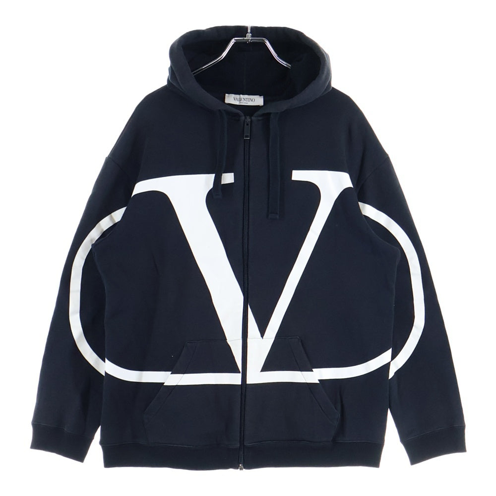 VALENTINO(ヴァレンティノ) ビッグVロゴ ジップアップパーカー ブラック
