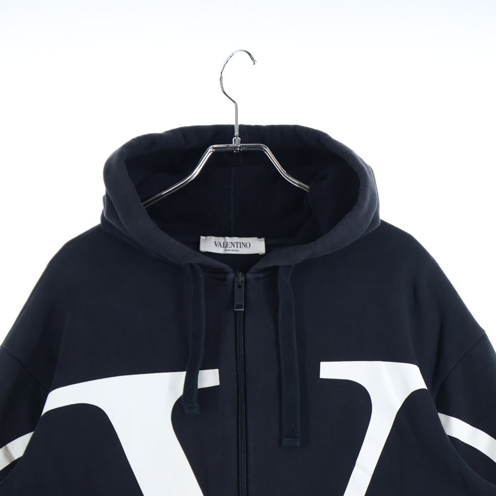 VALENTINO(ヴァレンティノ) ビッグVロゴ ジップアップパーカー ブラック