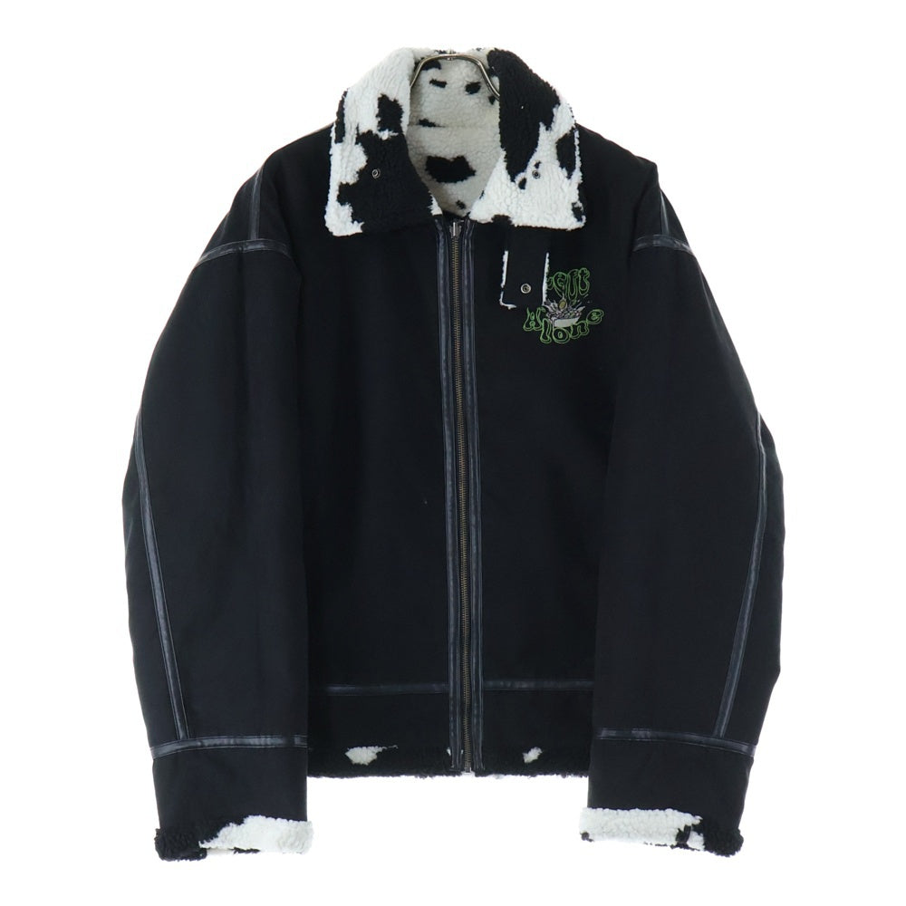 NO BRAND(ノーブランド) Left Alone レフトアローン リバーシブル アニマル総柄 ジャケット ブラック 22LA-161