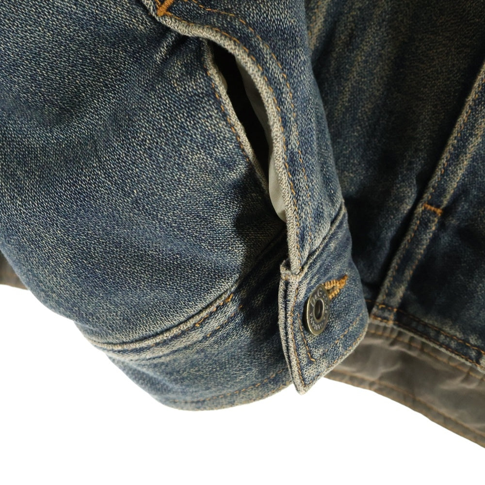 DOLCE & GABBANA(ドルチェアンドガッバーナ) 03AW Double waisted multi pockets Denim jacket ダブルウェステッドマルチポケット ダメージ加工デニムジャケット インディゴ