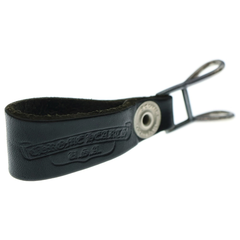 CHROME HEARTS(クロムハーツ) BELT LOOP クロスボールボタンレザーベルトループ シルバー/ブラック BCA397