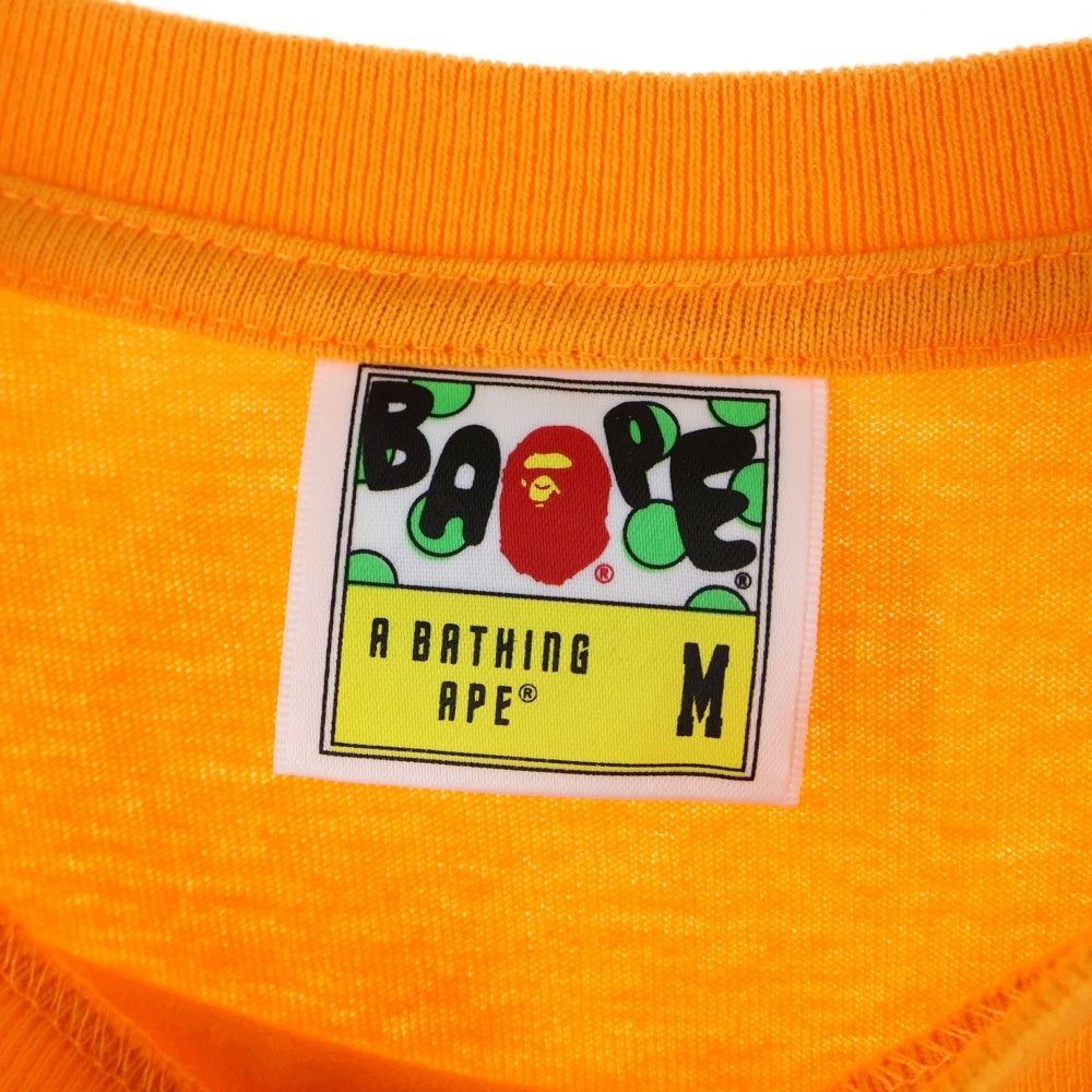 A BATHING APE(アベイシングエイプ) Camo College Tee カモ柄 カレッジ クルーネック半袖Tシャツカットソー オレンジ