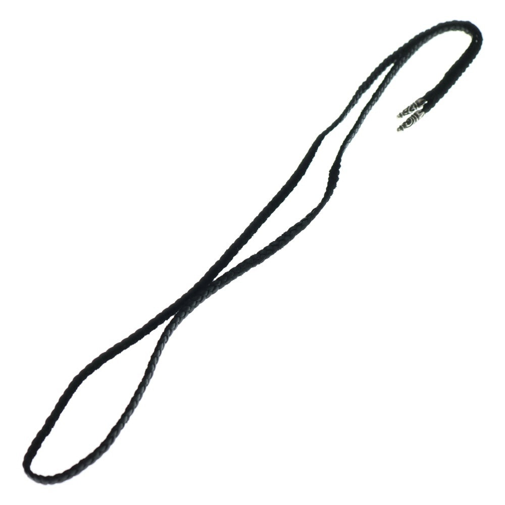 CHROME HEARTS(クロムハーツ) LEATHER BRAID SCROLL ネックレス レザーブレイドネックレス ブラック/シルバー BCA377