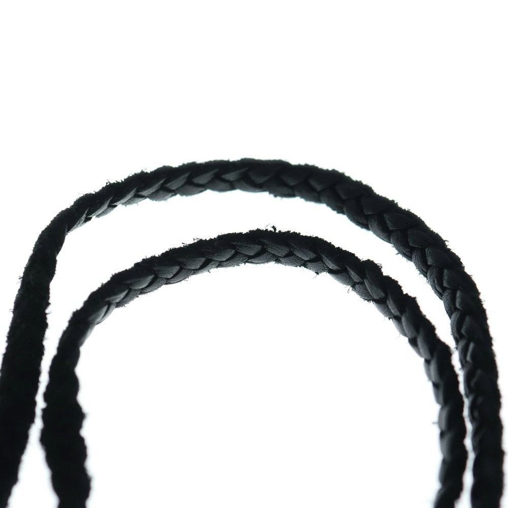 CHROME HEARTS(クロムハーツ) LEATHER BRAID SCROLL ネックレス レザーブレイドネックレス ブラック/シルバー BCA377