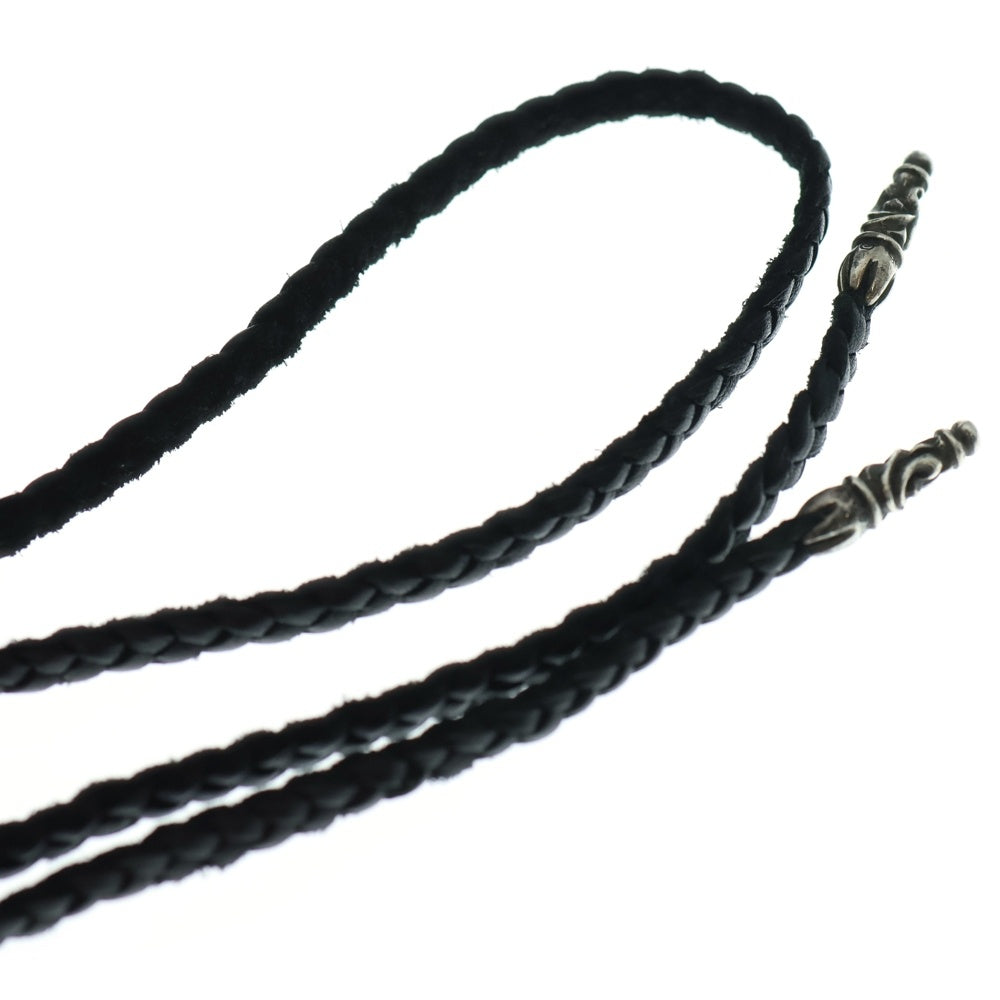 CHROME HEARTS(クロムハーツ) LEATHER BRAID SCROLL ネックレス レザーブレイドネックレス ブラック/シルバー BCA377