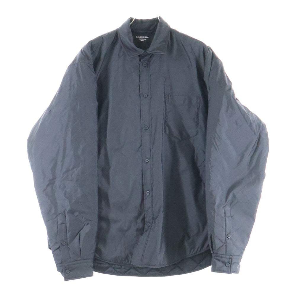 BALENCIAGA(バレンシアガ) 22SS 総柄ロゴキルティングナイロンコーチジャケット ブラック NC69 681457 TK040 1000