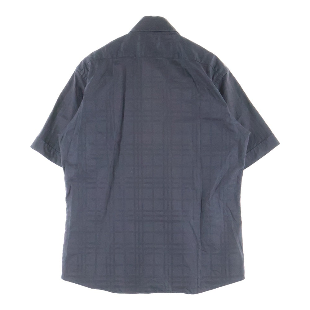 BURBERRY BLACK LABEL(バーバリー ブラックレーベル) チェック柄 半袖シャツ ブラック BMW30-909-08