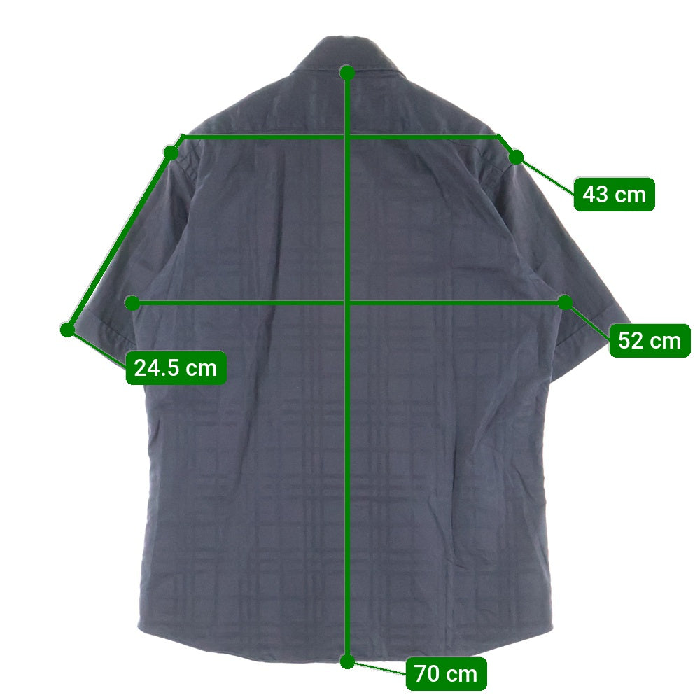 BURBERRY BLACK LABEL(バーバリー ブラックレーベル) チェック柄 半袖シャツ ブラック BMW30-909-08