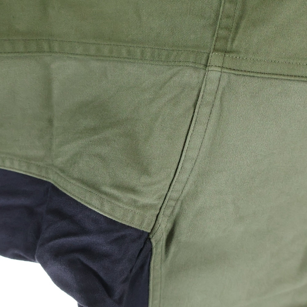 Children of the discordance(チルドレンオブザディスコーダンス) フロント刺繍 Vネック オーバーサイズコットン半袖Tシャツ カーキ