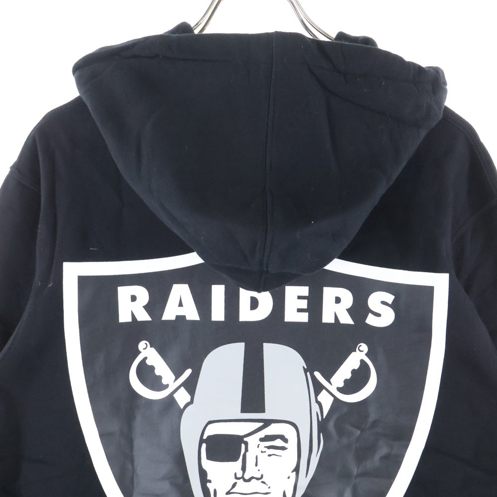 SUPREME(シュプリーム) ×NFL Raiders フロント刺繍ロゴ プルオーバーパーカー ブラック