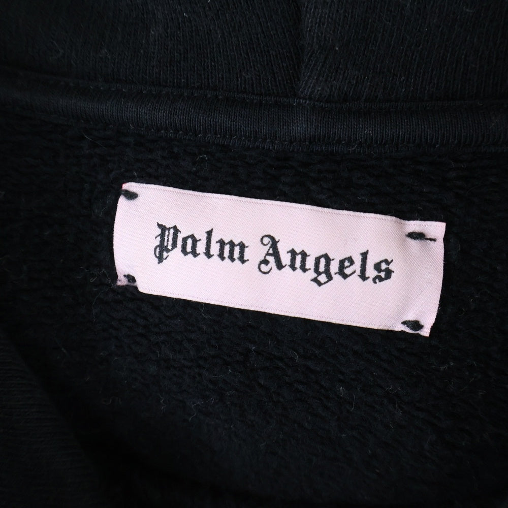 Palm Angels(パームエンジェルス) Full Logo Print ロゴ総柄 プルオーバーパーカー ブラック PMBB036F18441015